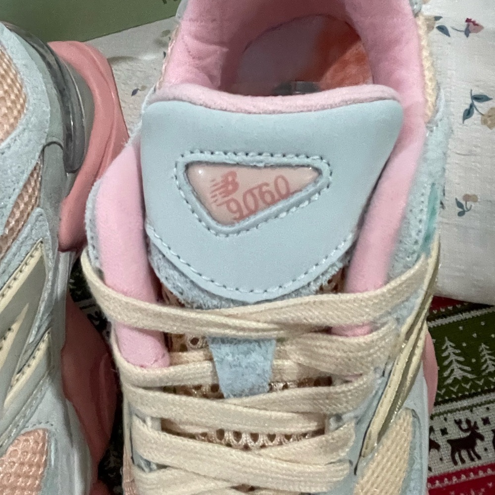 New Balance Women’s Pastel Pink, Cream & Light Blue 9060 Sneakers - Picture 5 of 9
